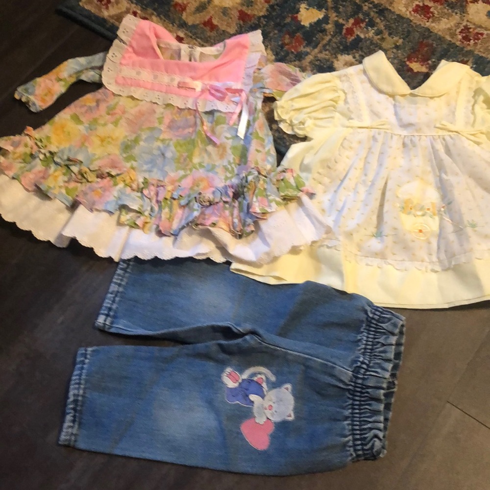 12m 6-12 vintage dresses jeans kitty floral